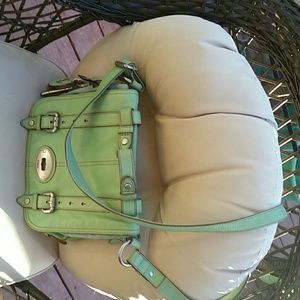 Green fossil handbag